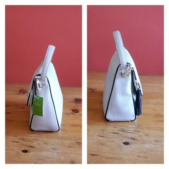 Kate Spade Miri Chester Street Satchel Shoulder Crossbody Handbag Beige Black - Picture 5 of 8